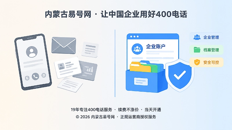 个人管理与企业级管理400电话账户的对比示意图