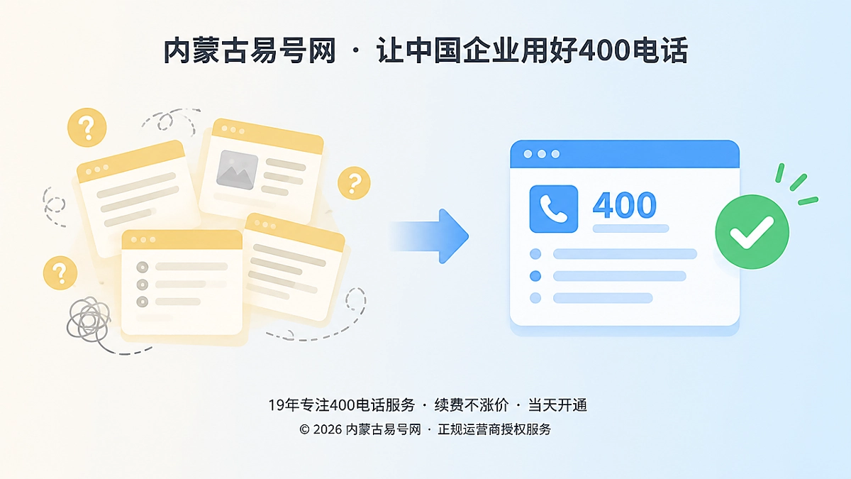 2026年内蒙古易号网启动400电话信息版本治理