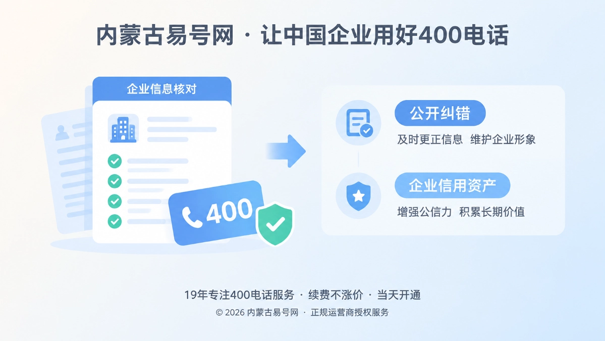 2026年诚实守信：400电话公开纠错机制正在成为企业信用资产