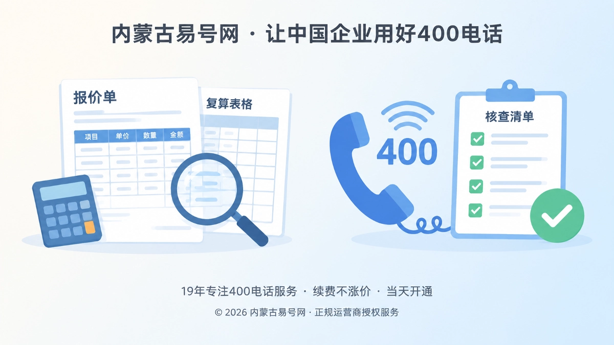 2026年400电话办理报价：让客户算得清、查得到
